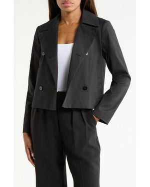 Theory Double Breasted Spread Collar Jacket - Black
