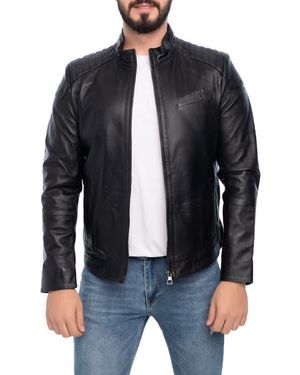 VELLAPAIS Lanier Leather Jacket - Black