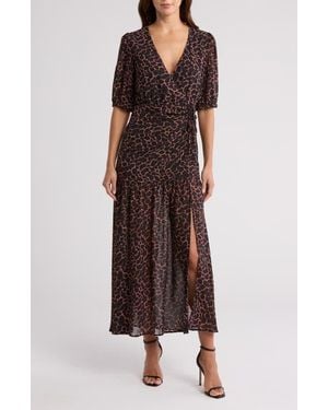 Wishlist Ruched Maxi Dress - Brown