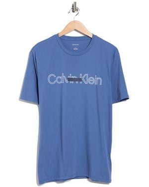 Calvin Klein Double Standard Logo Graphic T-Shirt - Blue