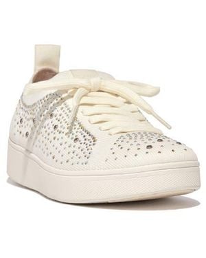 Fitflop Rally Rhinestone Knit Sneaker Sneaker - White
