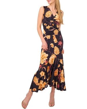 Ted Baker Floral Center Ruched Sleeveless Maxi Dress - Orange