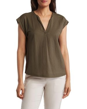 Bobeau Dolman Sleeve Piqué T-Shirt - Green