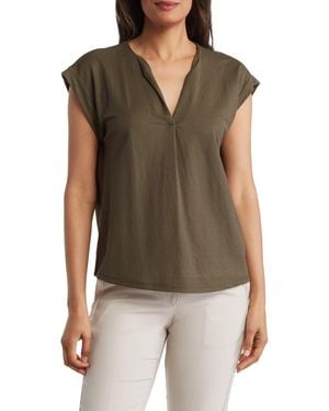Bobeau Dolman Sleeve Piqué T-Shirt - Green