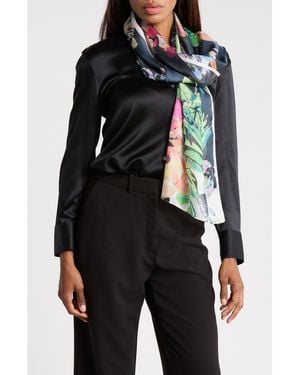 Vince Camuto Garden Blooms Oblong Scarf - Black