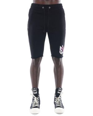 Cult Of Individuality Graphic Cotton Sweat Shorts - Blue
