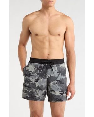 Volcom Lindo Print Swim Trunks - Blue