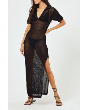 LSPACE Sydney Open Stitch Cover-Up Dress - Black