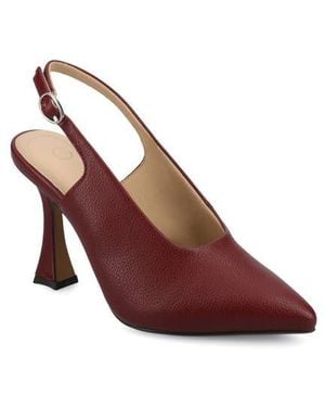 Journee Collection Verena Pointed Toe Slingback Pump - Brown