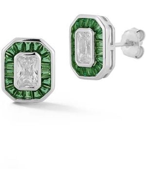 Glaze Jewelry Halo Stud Earrings - Green