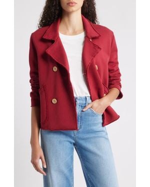Frank & Eileen Mini Belfast Crop Knit Peacoat - Red