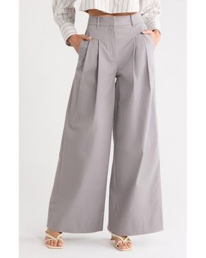 10 Crosby Derek Lam Juliana Wide Leg Pleated Pants - Purple