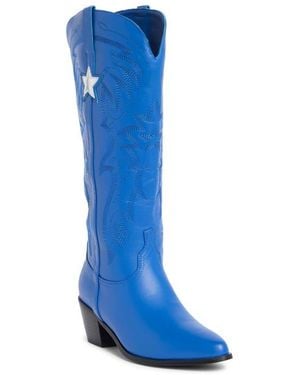 Billini Ubelle Faux Leather Western Boot - Blue