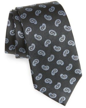 Duchamp Paisley Silk Tie - Black