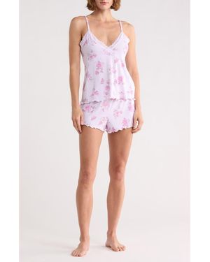 Laura Ashley Print Short Pajamas - Purple