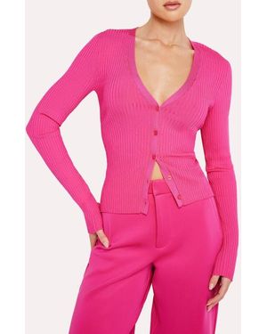 GOOD AMERICAN Shine Rib Cardigan - Pink