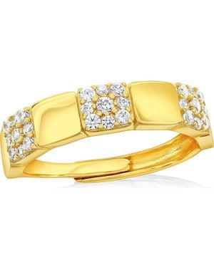 Simona Pavé Cubic Zirconia Square Adjustable Ring - Yellow