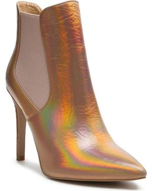 Rag & Co Molina Iridescent Pointed Toe Bootie - Brown
