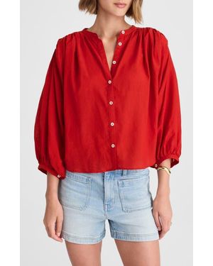 Madewell Shirred Voile Button-Up Top