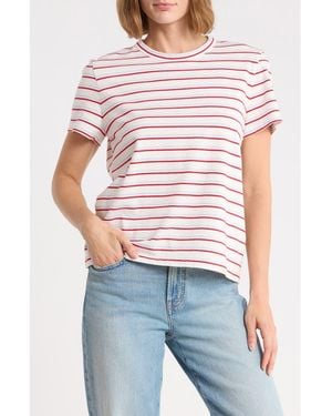 Madewell Perfect Stripe Cotton Crewneck T-Shirt - Red
