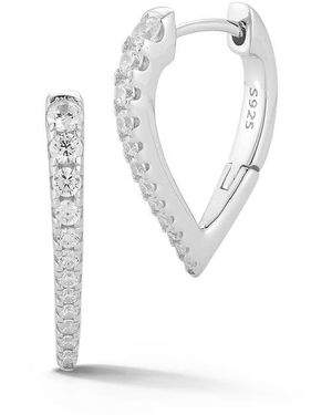 Glaze Jewelry Dagger Huggie Hoop Earrings - White