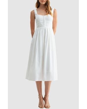 Lush Corset A-Line Midi Dress - White