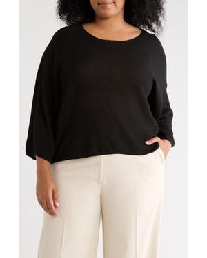 Max Studio Textured Dolman Sleeve Sweater - Black