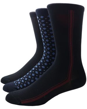 Hickey Freeman Hf Dress Sock 3Pk - Blue