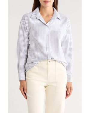 Beach Lunch Lounge Cidney Oversize Cotton Button-Up Shirt - Blue