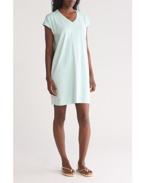 Eileen Fisher Boxy Organic Pima Cotton Dress - Blue