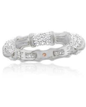 Suzy Levian Pavé Cubic Zirconia Bamboo Eternity Ring - White