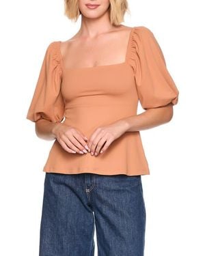 Susana Monaco Puff Sleeve Top - Blue