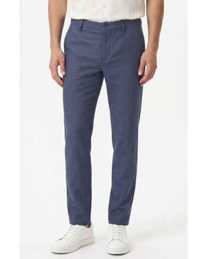 Onia Linen Blend Flat Front Pants - Blue