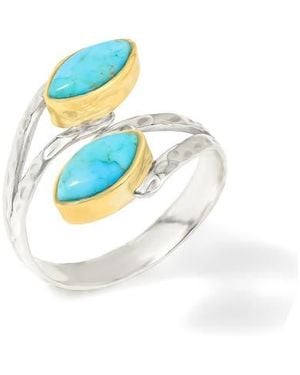YS GEMS Stabilized Cabochon Wrap Ring - Blue