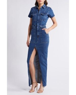 GOOD AMERICAN Fit For Success Denim Maxi Dress - Blue