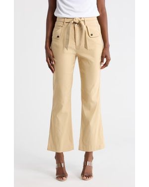 Nicole Miller Nikki Tie Waist Pants - Natural