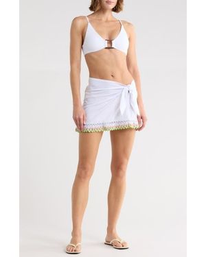 Becca Fringe Cover-Up Miniskirt - White
