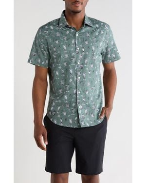 Bonobos Riviera Printed Short Sleeve Shirt - Blue