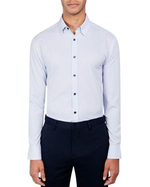 W.r.k. Regular Fit Dot Print Performance Stretch Dress Shirt - White