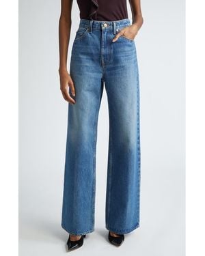 Ulla Johnson The Willow High Waist Wide Leg Jeans - Blue