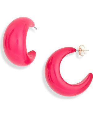 Leith Puffy Resin Hoop Earrings - Pink