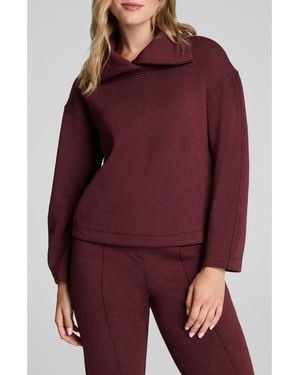 Spanx Airessentials Brushed Collar Sweatshirt - Red