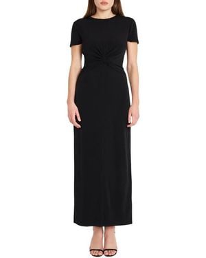 donna morgan for maggy sleeveless draped front asymmetric hem dress Sleeveless Draped Front Asymmetric Hem Dress