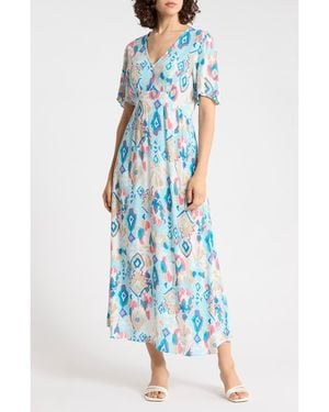 B.Young Printed Maxi Dress - Blue