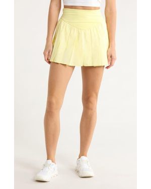 Free People Fp Movement Swing Of Things Pleated Skort - Yellow
