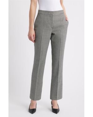 Tahari The Greta Wool Blend Check Pants - Gray