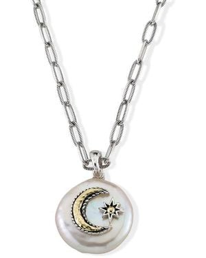 Samuel B. Two-Tone Sun & Moon Mother-Of-Pearl Pendant Necklace - White