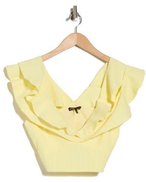 Maje Lilant Ruffle Top - Metallic