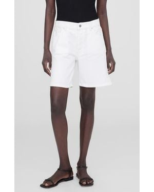 Anine Bing Gavin Cotton Shorts - White