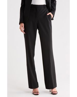 Theory Slim Flare Stretchy Wool Pants - Black